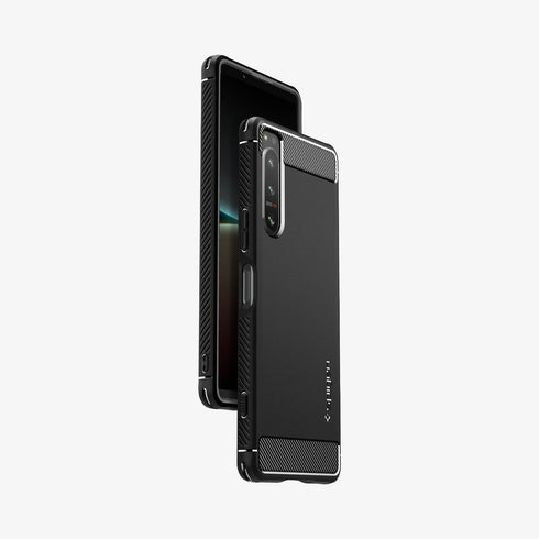 ACS02841 - Sony Xperia 1 III Case Rugged Armor in matte black showing the back